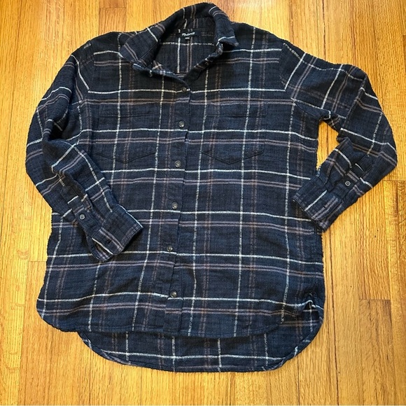 Madewell Slub Flannel Sunday Shirt size XS f6 - Picture 4 of 12